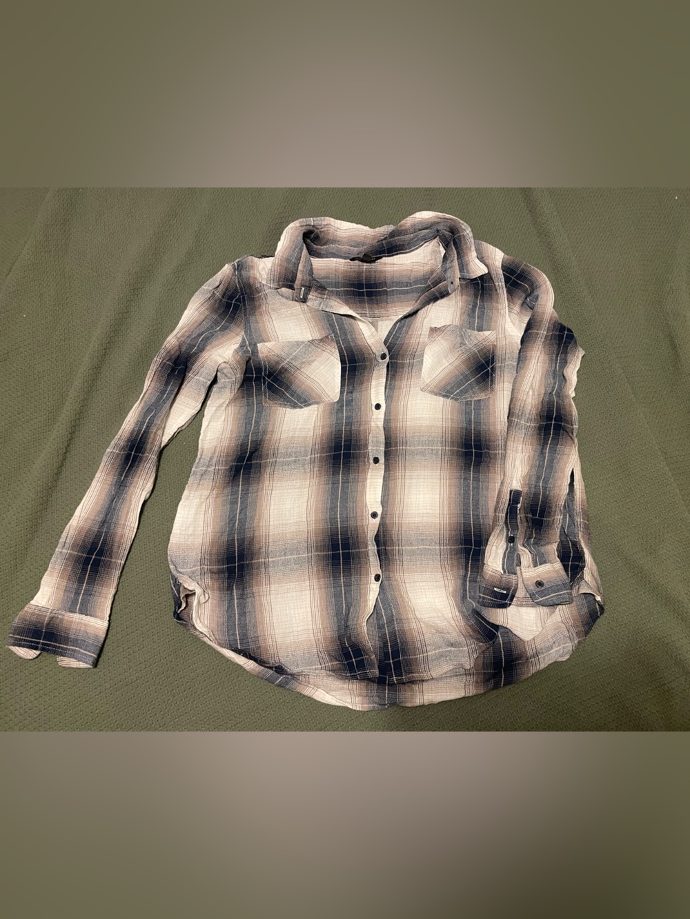 Lucky Brand Plaid Button-Down Shirt - Navy & Cream - Picture 2 of 4